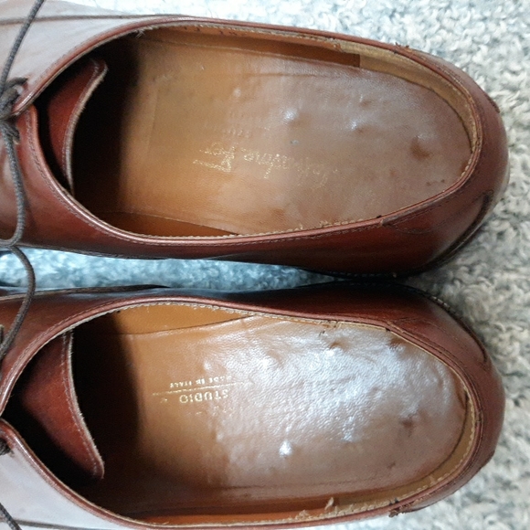 *Final Price* Salvatore Ferragamo Mens Brown Leather Lace Up Dress Shoes - Picture 5 of 10
